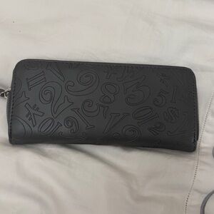 Grey Embossed Zip Wallet